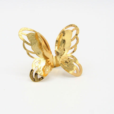 Golden Butterfly Pose Ring