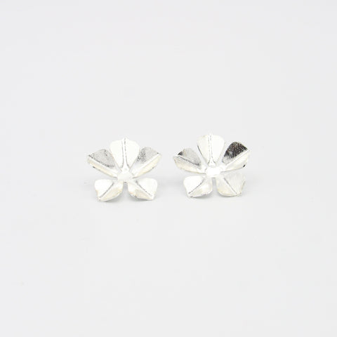 Silver-Tone Flowers Studs Earrings