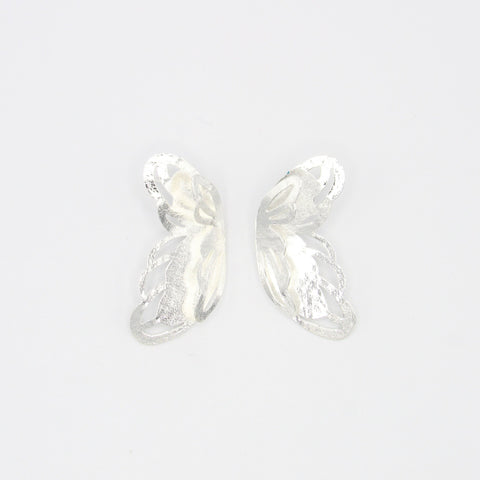 Silver-Tone Butterfly Pose Studs Earrings