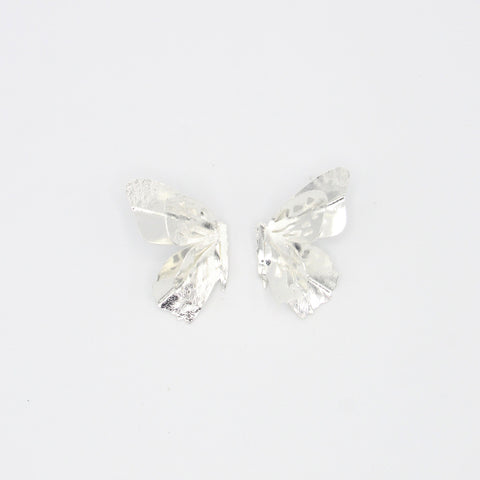 Silver-Tone Half Butterfly Studs Earrings