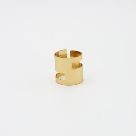 Golden Double Line Ring