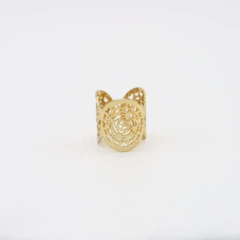 Golden Openwork Hearts Ring