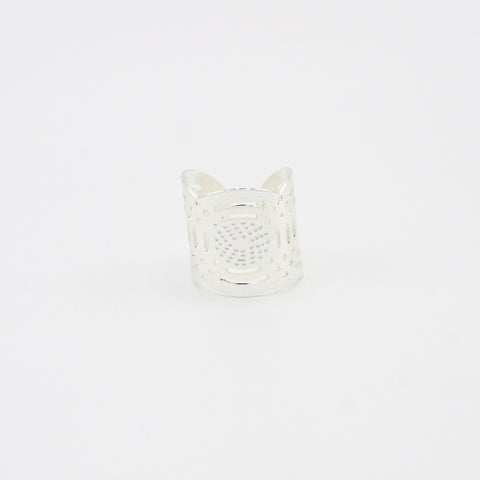 Silver-Tone Openwork Circles Ring