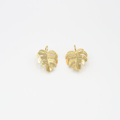 Taro Leaf Mini Golden Drop Earrings