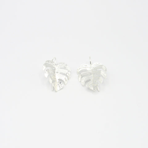 Taro Leaf Mini Silver-Toone Drop Earrings