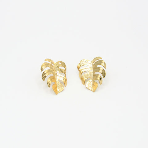 Taro Leaf Mini Golden Studs Earrings