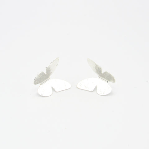 Butterfly Mini Silver-Tone Studs Earrings