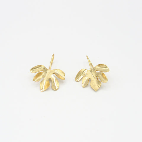 Five Leaves Mini Golden Drop Earrings