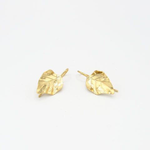 Leaves Mini Golden Drop Earrings