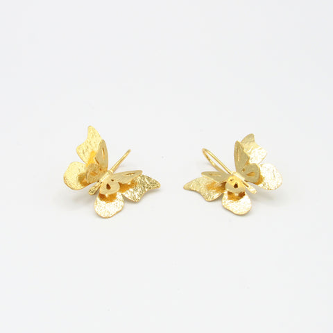 Double Butterfly Golden Drop Earrings