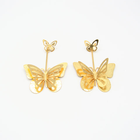 Spring Butterfly Golden Earrings