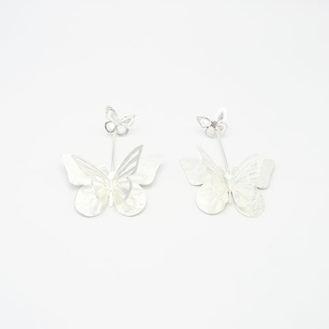 Spring Butterfly Silver-Tone Earrings