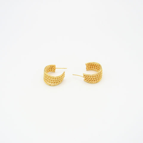 Braided Golden Hoops Earrings