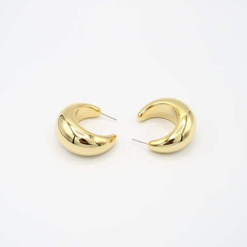 Ovals Golden Hoops Earrings