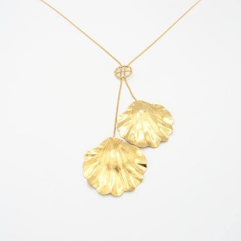 Double Shell Golden Necklace