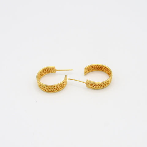 Braided Golden Hoops Earrings (S)