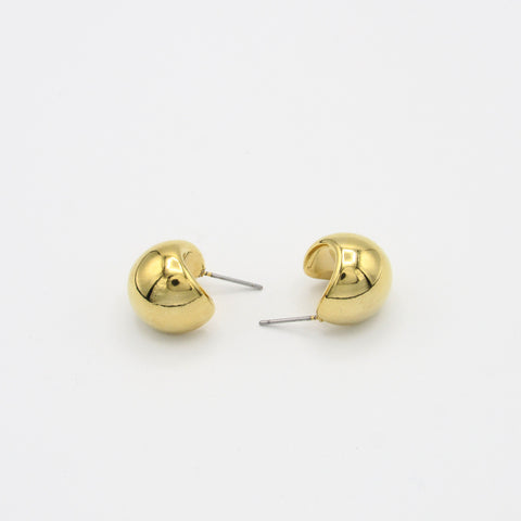 Smooth Ovals Golden Hoops Earrings