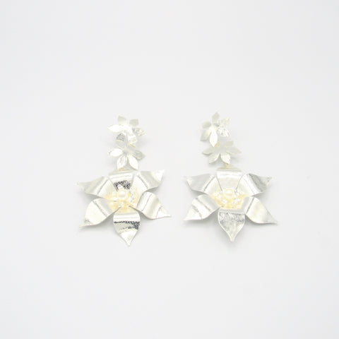 Pearl Spring Silver-Tone Earrings