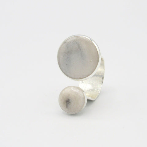 Marbled Circles Silver-Tone Ring