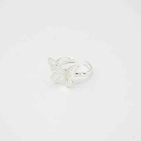 Butterfly Mini Silver-Tone Studs Earrings And Ring Set