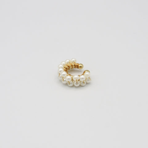 White Pellets Ear Cuff