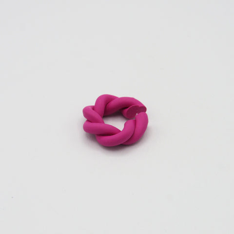 Fuchsia Braided Clay Ear Cuff