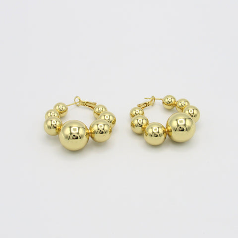 Spheres Golden Hoops Earrings