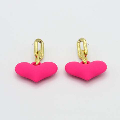 Heart Fuchsia Earrings