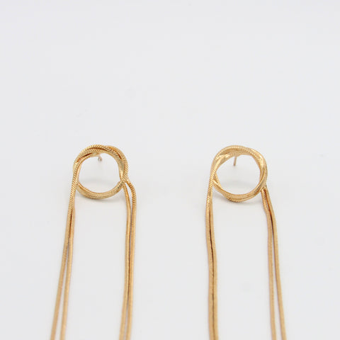 Ropes Golden Earrings