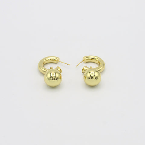 Spheres And Hoops Articulated Golden Hoops Earrings