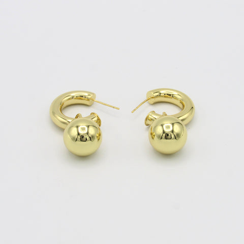 Spheres And Hoops Articulated Golden Hoops Earrings