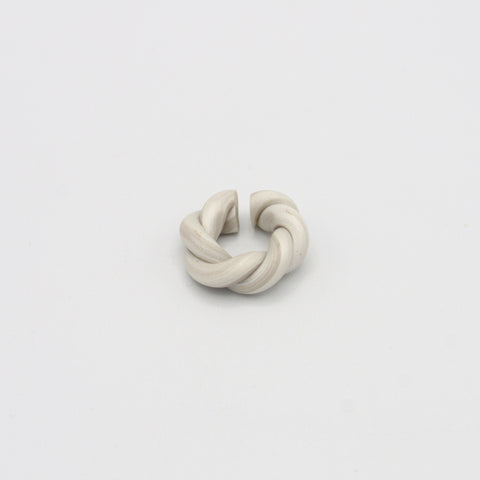 Clay Braided Light Gray Ear Cuff