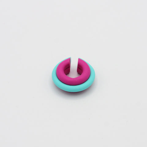 Double Line Clay Violet And Sky Blue Ear Cuff