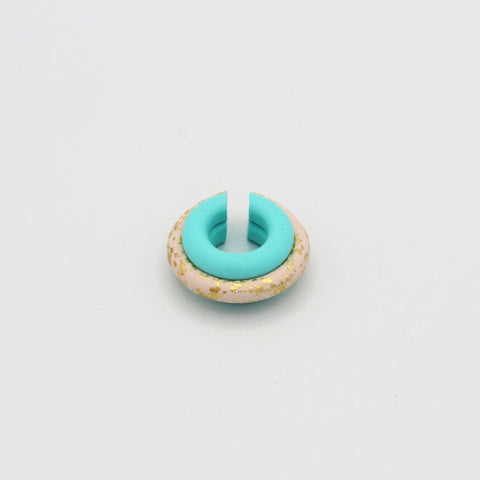 Double Line Clay Blue And White Ear Cuff