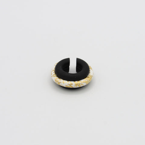 Double Line Clay Black And White Ear Cuff