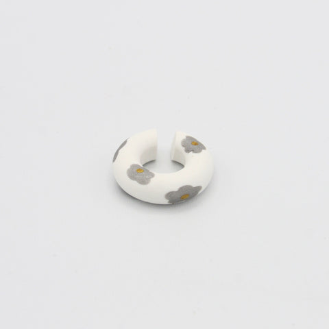 Clay White And Gray Ear Cuff