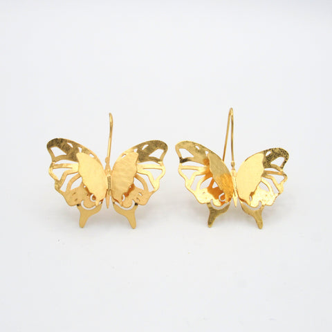 Butterflies Golden Drop Earrings