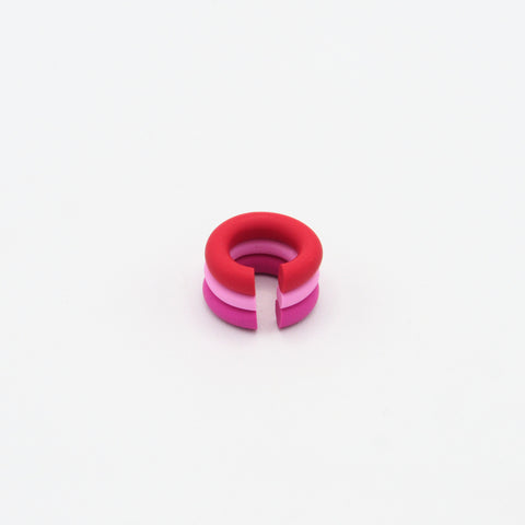 Line Triple Red, Pink And Fuchsia Ear Cuff