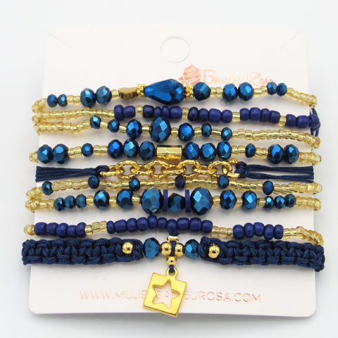 Dark Blue Musa Bracelets Set