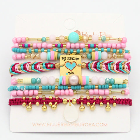 Multicolored Musa Bracelets Set