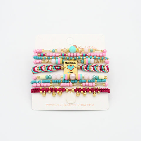 Multicolored Musa Bracelets Set