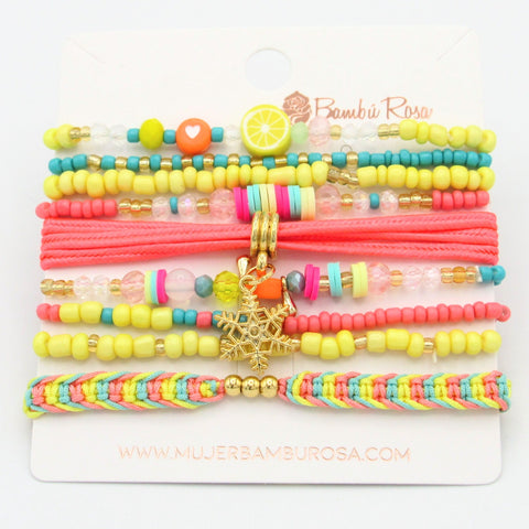 Woven Neon Musa Bracelets Set