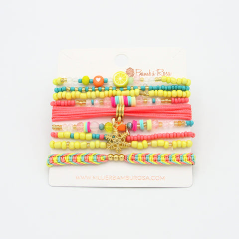 Woven Neon Musa Bracelets Set