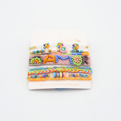 Woven With The Word Love Multicolored Bracelets Set