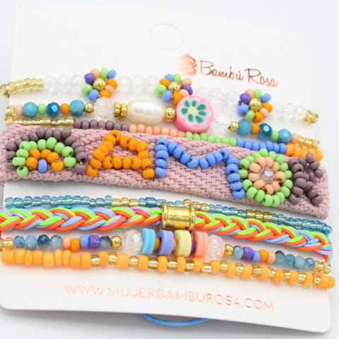 Woven With The Word Love Multicolored Bracelets Set