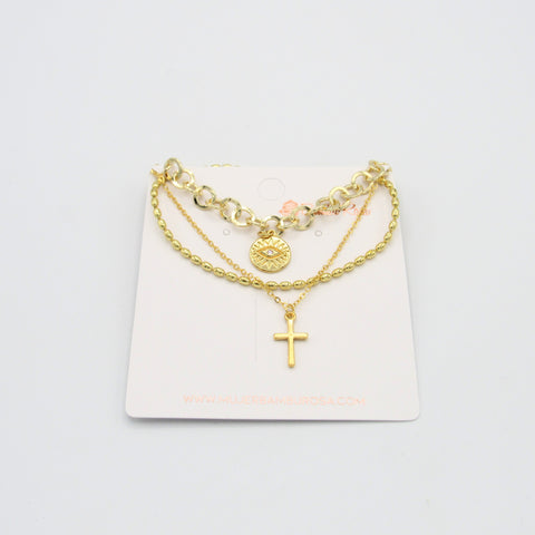 Cross Golden Chains Necklace