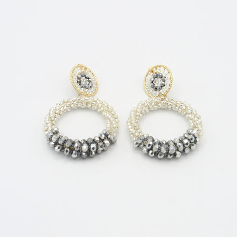 Woven Hoops Silver Earrings