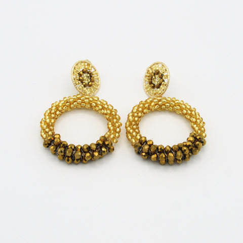 Woven Hoops Gold Earrings