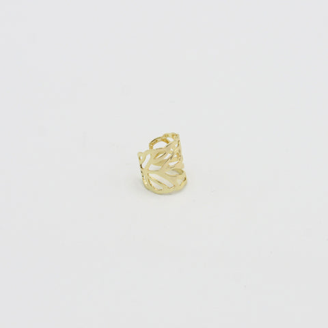 Fretwork Leaf Golden Ear Cuff