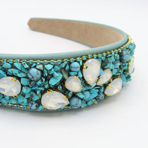 Stones And Crystals Turquoise Headband